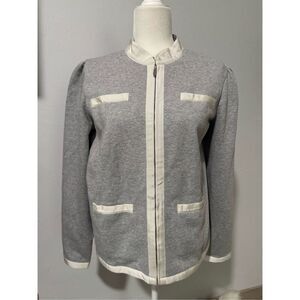 Nicoblu NWT 2 tone sweater front zip up L